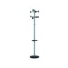 Perchero metalico unilux accueil pie 8 colgadores con paraguero y bandeja goteo gris metalizado 177x38 cm