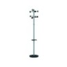 Perchero metalico unilux accueil pie 8 colgadores con paraguero y bandeja goteo gris metalizado 177x38 cm