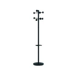 Perchero metalico unilux accueil pie 8 colgadores con paraguero y bandeja goteo negro 177x38 cm