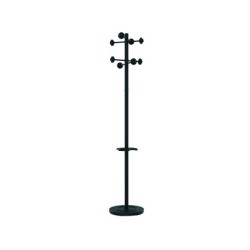 Perchero metalico unilux accueil pie 8 colgadores con paraguero y bandeja goteo negro 177x38 cm