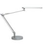 Lampara de escritorio unilux mambo led 5,6w doble brazo articulado abs y aluminio gris metalizado base 19 cm