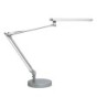 Lampara de escritorio unilux mambo led 5,6w doble brazo articulado abs y aluminio gris metalizado base 19 cm