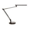 Lampara de escritorio unilux mambo led 5,6w doble brazo articulado abs y aluminio negro base 19 cm diametro