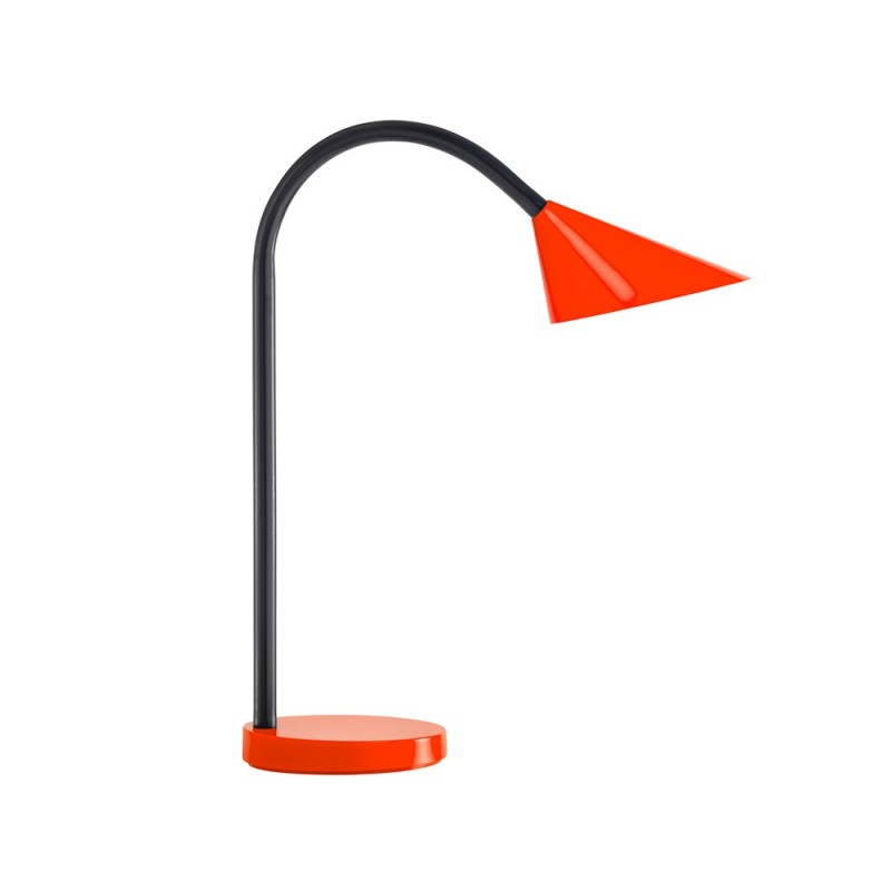 Lampara de escritorio unilux sol led 4w brazo flexible abs y metal rojo base 14 cm diametro Lampara de escritorio unilux sol led 4w brazo flexible abs y metal rojo base 14 cm diametro