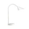 Lampara de escritorio unilux sol led 4w brazo flexible abs y metal blanco base 14 cm diametro