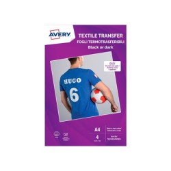 Papel transfer avery algodon oscuros ink-jet din a4 pack de 4 hoja