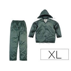 Conjunto de lluvia deltaplus 400 poliester/pvc verde talla xl