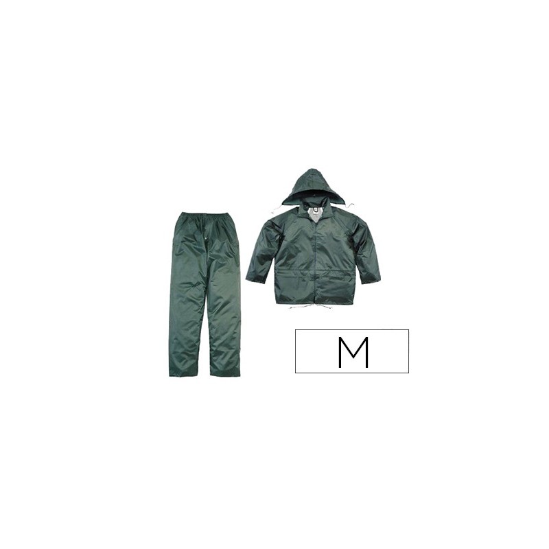 Conjunto de lluvia deltaplus 400 poliester/pvc verde talla m Conjunto de lluvia deltaplus 400 poliester/pvc verde talla m
