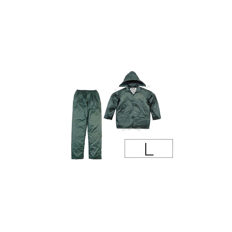 Conjunto de lluvia deltaplus 400 poliester/pvc verde talla l Conjunto de lluvia deltaplus 400 poliester/pvc verde talla l