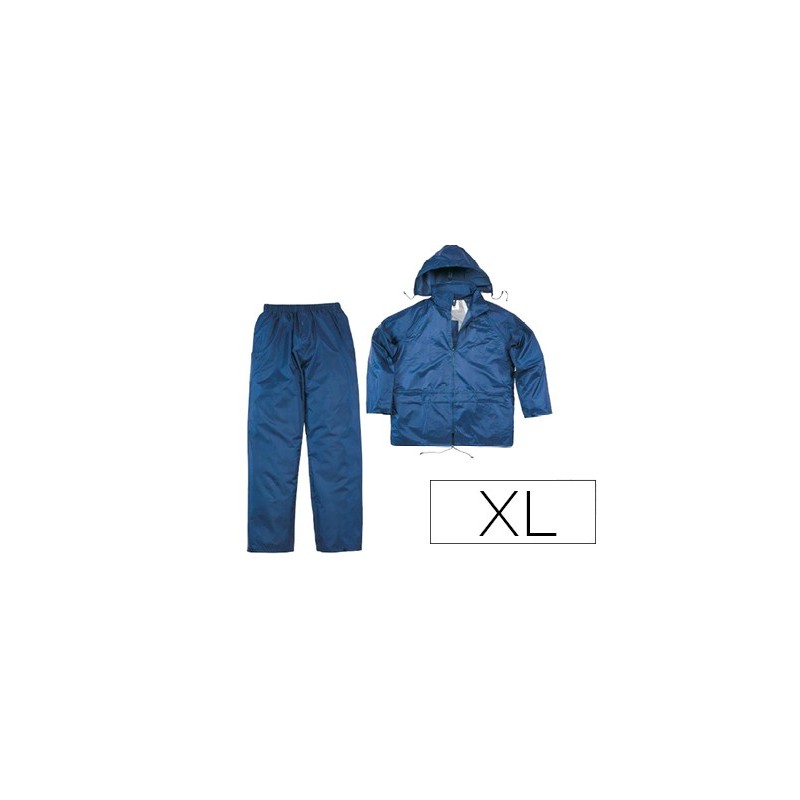 Conjunto de lluvia deltaplus 400 poliester/pvc azul marino talla xl Conjunto de lluvia deltaplus 400 poliester/pvc azul marino talla xl