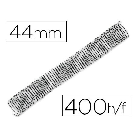 Espiral metalico q-connect 64 5:1 44mm 1,2mm caja de 25 unidades