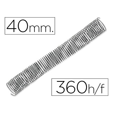 Espiral metalico q-connect 64 5:1 40mm 1,2mm caja de 25 unidades
