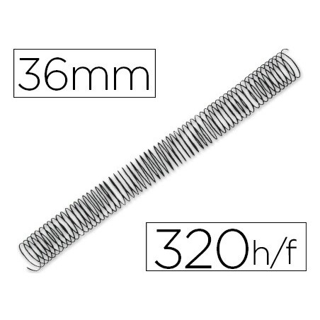 Espiral metalico q-connect 64 5:1 36mm 1,2mm caja de 25 unidades