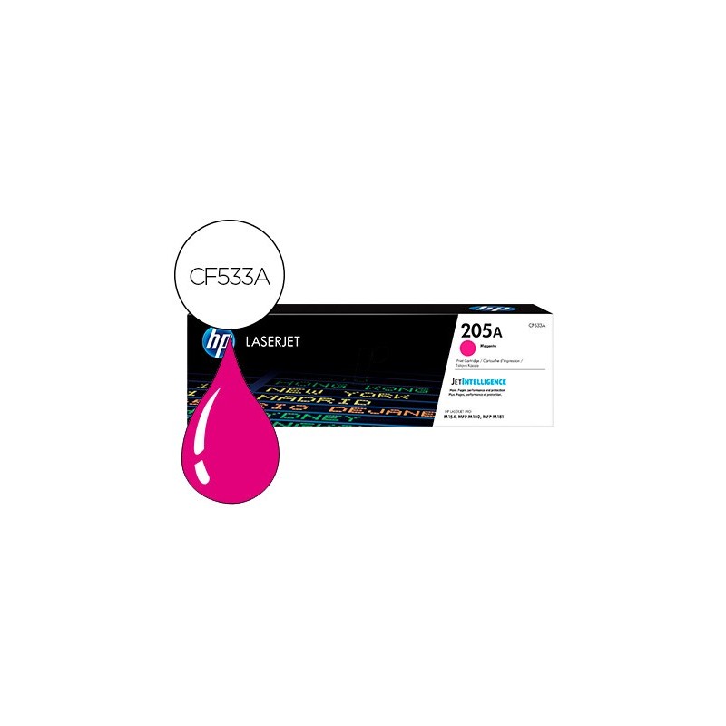 Toner hp 205a laserjet m154a / 154nw / mfp m180n / 181fw magenta 900 paginas