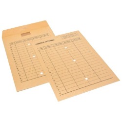 Sobre sam bolsa kraft natural 120 gr cierre multiadhesivo 260x360 mm correo interno 3 taladros impreso 2 caras caja