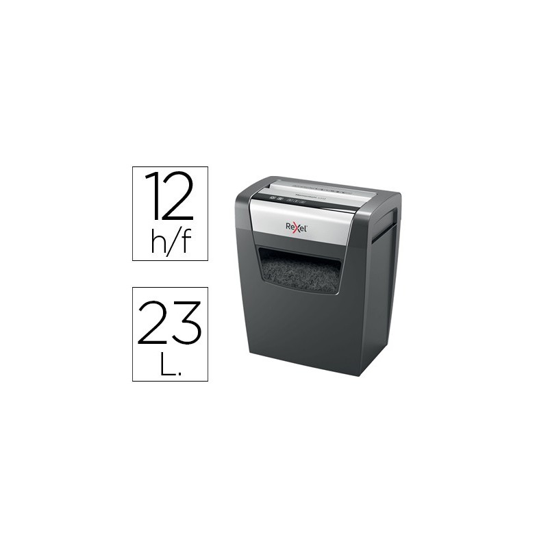 Destructora de documentos rexel momentum x312 capacidad de corte 12 hojas destruye grapas y clips papelera 23 l Destructora de documentos rexel momentum x312 capacidad de corte 12 hojas destruye grapas y clips papelera 23 l
