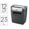 Destructora de documentos rexel momentum x312 capacidad de corte 12 hojas destruye grapas y clips papelera 23 l