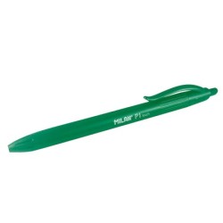 Boligrafo milan p1 retractil 1 mm touch verde
