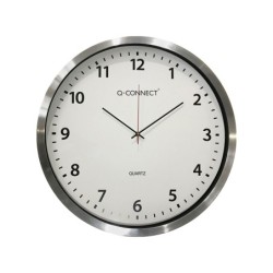 Reloj q-connect de pared plastico oficina redondo 50 cm marco cromado