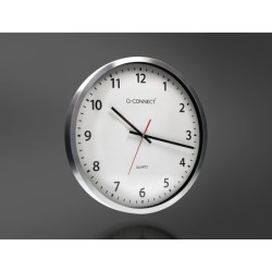 Reloj q-connect de pared plastico oficina redondo 50 cm marco cromado