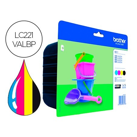 Ink-jet brother lc221val dcp-j562dw / mfc-j480dw / 680dw / 880dw multipack 4 colores negro / amarillo /