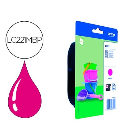 Ink-jet brother lc221m dcp-j562dw / mfc-j480dw / 680dw / 880dw magenta 260 paginas
