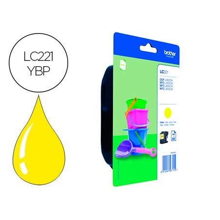 Ink-jet brother lc221y dcp-j562dw / mfc-j480dw / 680dw / 880dw amarillo 260 paginas