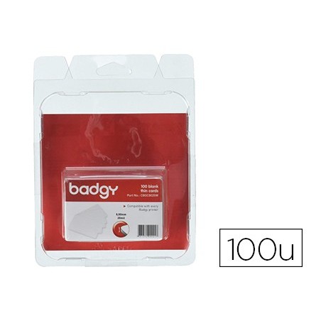 Tarjeta pvc para impresora badgy grosor 0,50 mm pack de 100 unidades