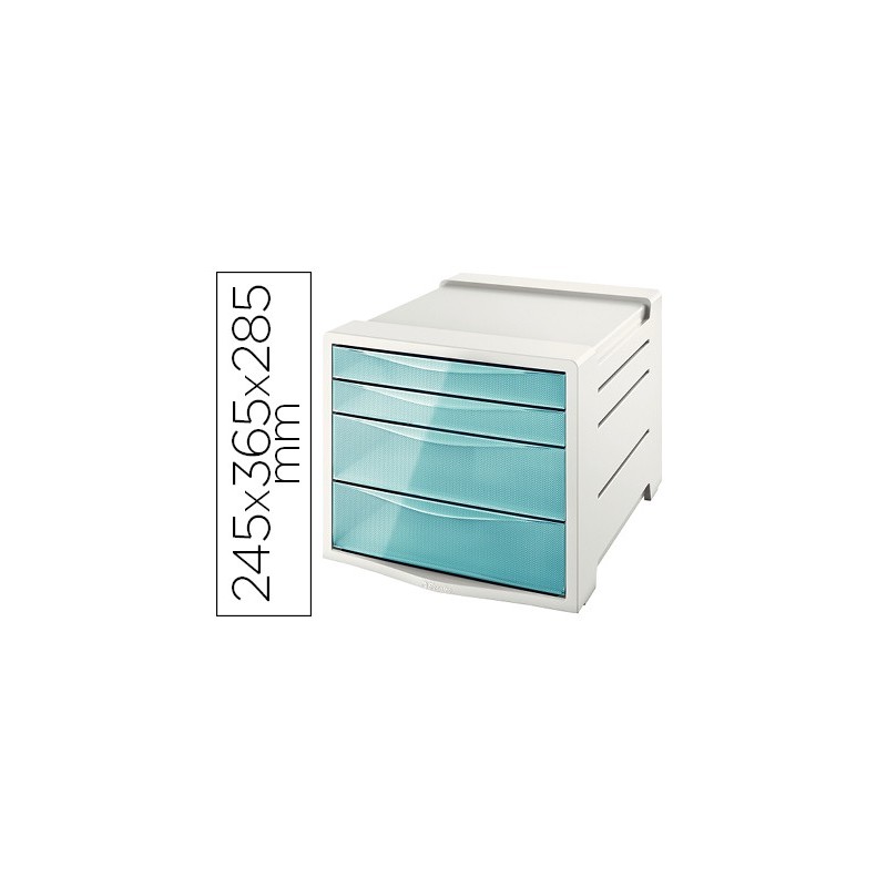 Fichero cajones de sobremesa esselte colour ice plastico 4 cajones color azul 245x365x285 mm