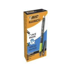 Boligrafo bic gelocity illusion borrable negro punta de 0,7 mm