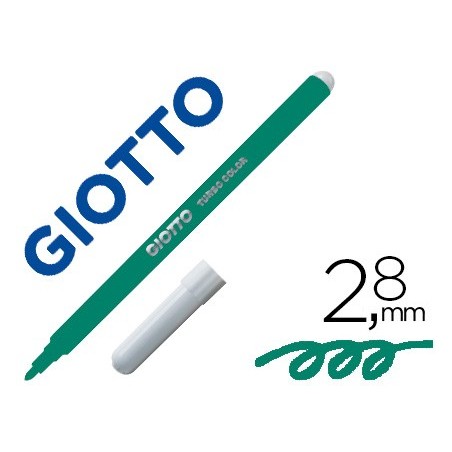 Rotulador giotto turbo color lavable con punta bloqueada unicolor verde oscuro