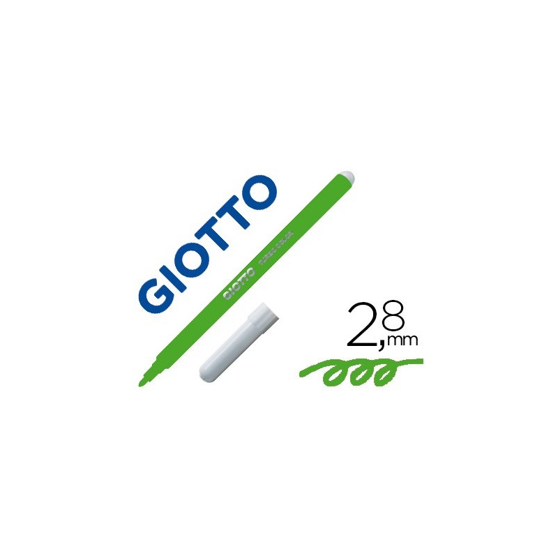 Rotulador giotto turbo color lavable con punta bloqueada unicolor verde