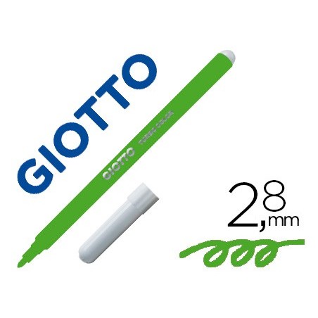 Rotulador giotto turbo color lavable con punta bloqueada unicolor verde