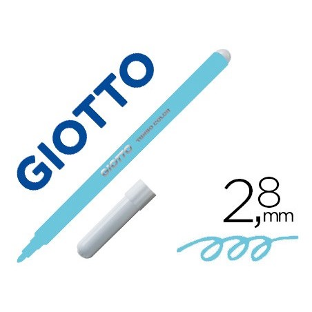 Rotulador giotto turbo color lavable con punta bloqueada unicolor azul claro