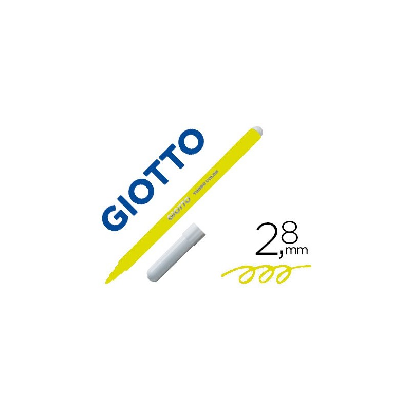Rotulador giotto turbo color lavable con punta bloqueada unicolor amarillo