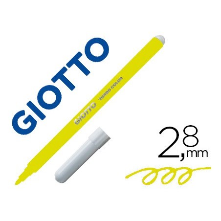 Rotulador giotto turbo color lavable con punta bloqueada unicolor amarillo