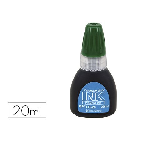 Tinta x'stamper quix para sellos verde bote de 20 ml