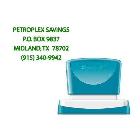 Sello x'stamper quix personalizable color verde medidas 36x61 mm q-16