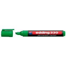 Rotulador edding marcador permanente 330 verde punta biselada 1-5 mm recargable