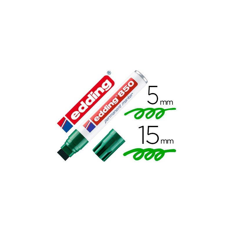 Rotulador edding marcador permanente 850 verde punta biselada 5-15 mm recargable