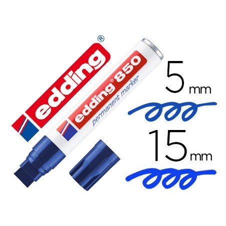 Rotulador edding marcador permanente 850 azul punta biselada 5-15 mm recargable