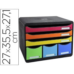 Fichero cajones sobremesa exacompta iderama arlequin 6 cajones multicolores 270x355x271 mm