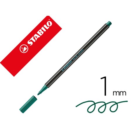 Rotulador stabilo acuarelable pen 68 metalico verde punta gruesa 1mm