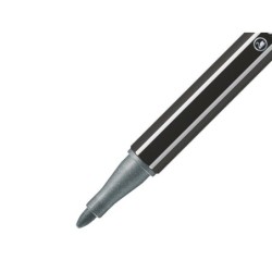 Rotulador stabilo acuarelable pen 68 metalico plata punta gruesa 1mm
