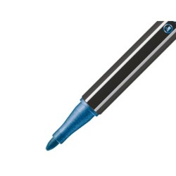 Rotulador stabilo acuarelable pen 68 metalico azul punta gruesa 1mm