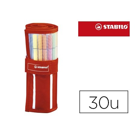 Rotulador stabilo punta de fibra pen 68 estuche rollerset de 30 unidades colores surtidos