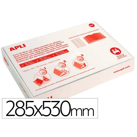 Forralibro apli pvc con solapa ajustable adhesivo 285x530 mm