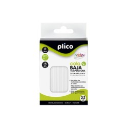 Barra termofusible plico cola baja temperatura 8 mm de diametro x 95 mm de alto blister de 22 unidades
