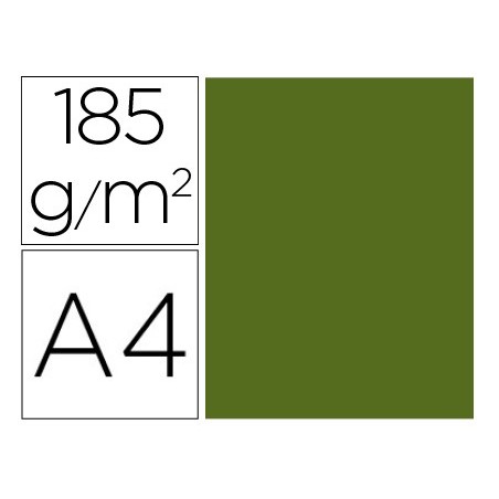 Cartulina guarro din a4 verde safari 185 gr paquete de 50 hojas