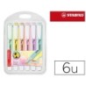 Rotulador stabilo fluorescente swing cool color pastel bolsa de 6 unidades colores surtidos